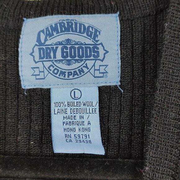 Cambridge Dry Goods Company Boiled Wool Embroidered Christmas Vest Size L - Picture 2 of 16
